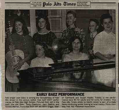 Joan Baez & others from Paly High School; 1957. Concert Announcement. (17KB/280KB)