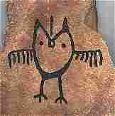 Owl Petroglyph from Columbia River Interpretive Center, (14KB/116KB)