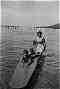 Lyn giving sister a surf-board ride. Saphire Beach, Lake Tahoe, 1950 (2KB/5KB)