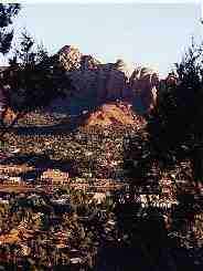 Early a.m. view of Sedona Rocks from my room (6KB/62KB)